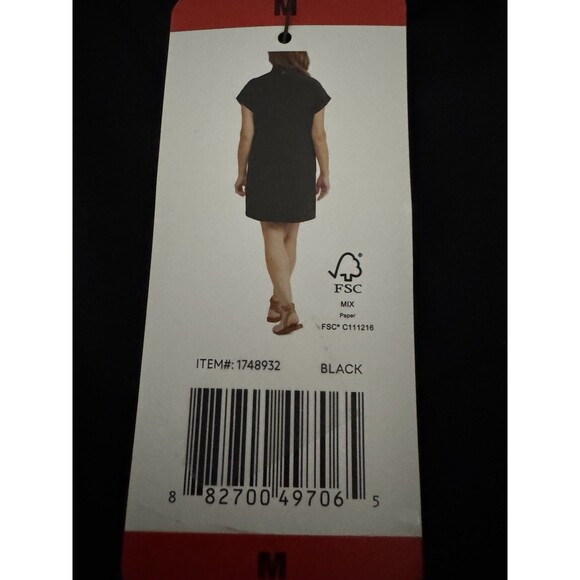 Hi-Tec Womens Size Medium Black Polo Dress Comfort Relaxed Flowy Short Sleeve - Picture 9 of 9